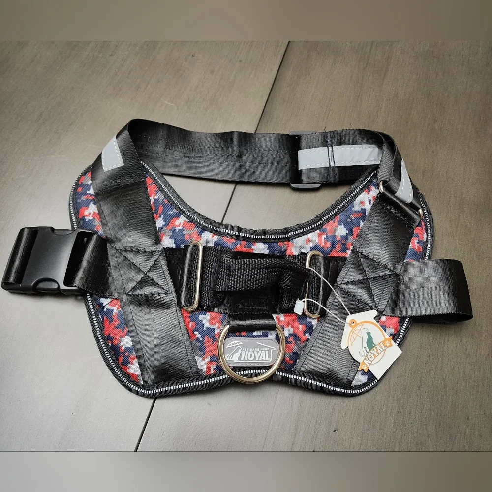 NWOT Noyal Red/Black Plaid Dog Harness Size Large